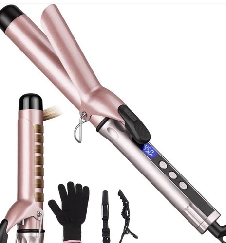 Hair curling iron wand tongs - iron,